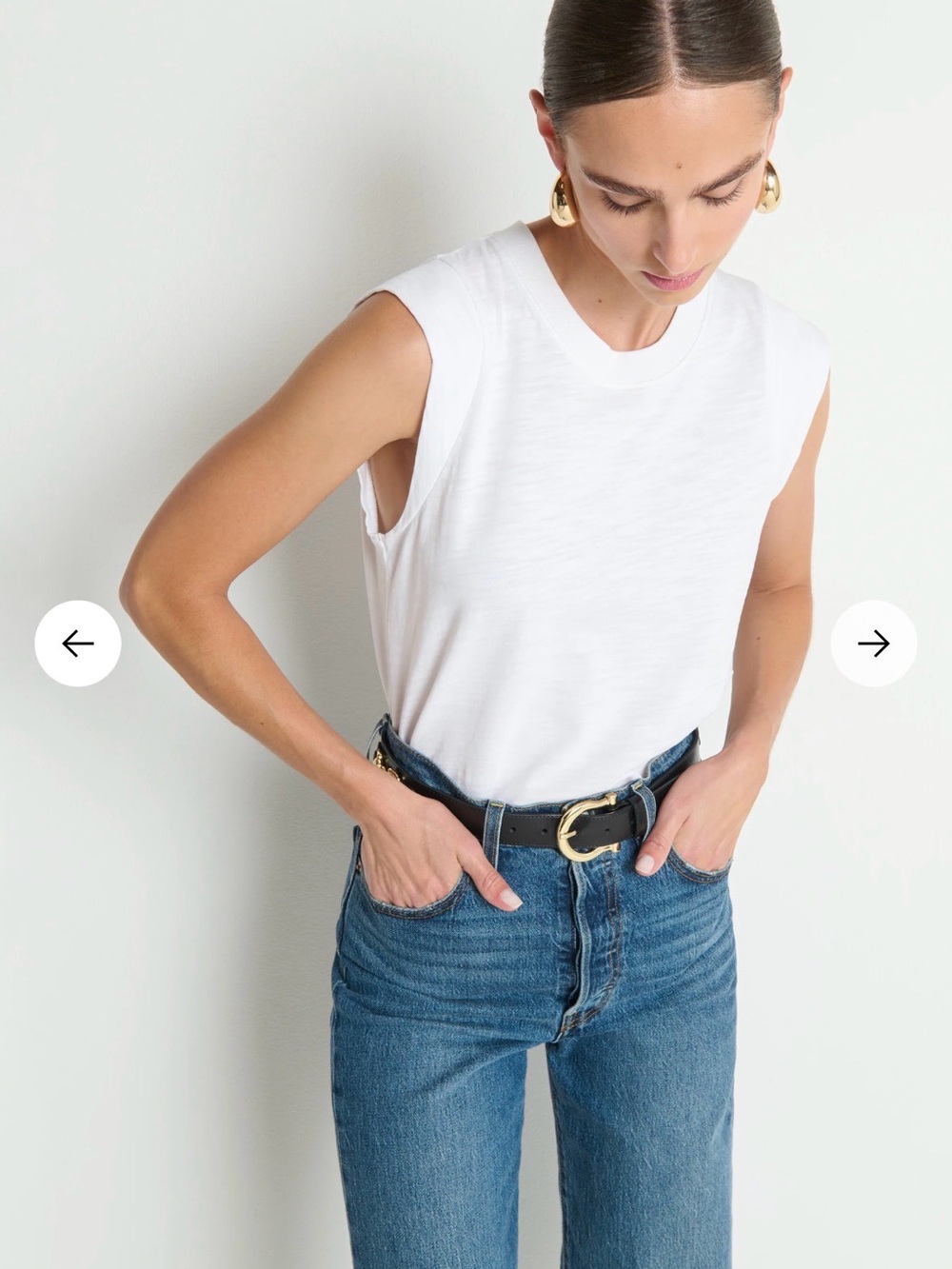 Nation LTD Patti Tank Optic White Women's L 100% Cotton